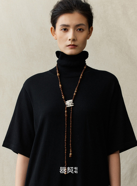 QIQI器契织芒纯银S勾串珠项链