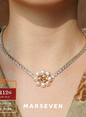 MARSEVEN闪光派对珍珠雏菊项链