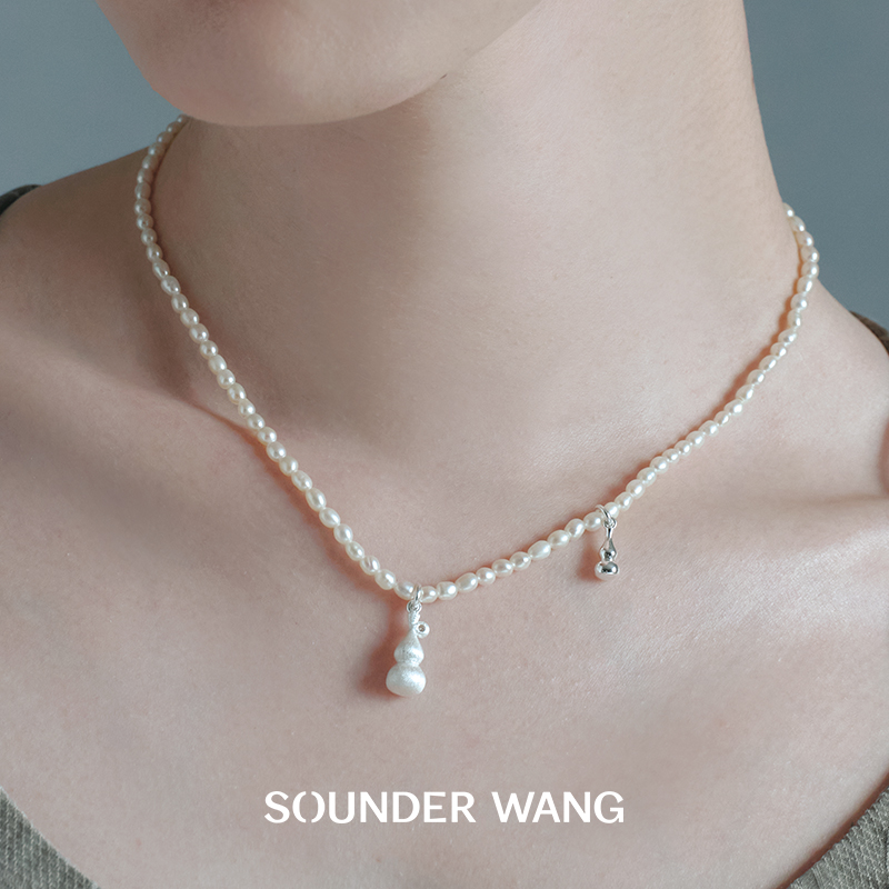 淡水珍珠拉丝葫芦项链