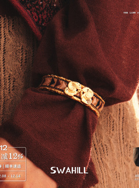 SWAHILL斯瓦山丘 对象图腾手镯 原创设计师度假复古开口手链 默叙