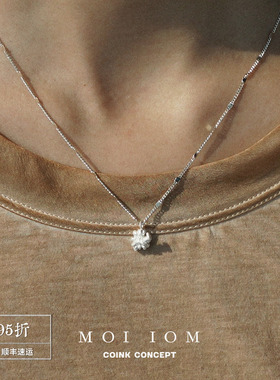 MOIIOM奶油单颗花结锁骨链