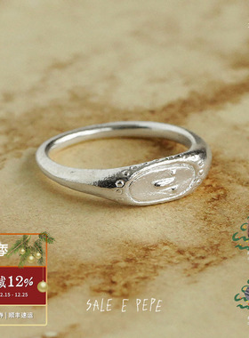 SALEEPEPE纯银人脸细戒指