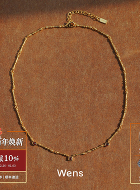 WENS 格致系列几何镶石项链 原创小众设计师气质高级感锁骨链默叙