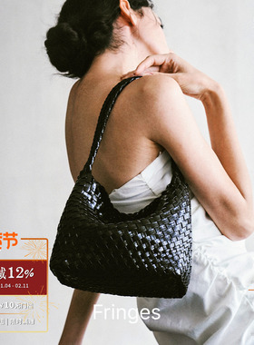 FRINGES 编织HOBO包小 原创设计单肩腋下手拿包简约通勤复古 默叙