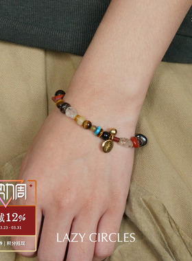 LAZY CIRCLES 星芒彩红石手链 原创小众设计度假休闲复古气质默叙