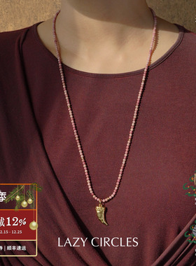 彩色石角长项链毛衣链