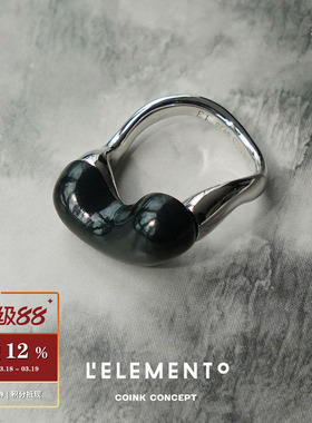 L'ELEMENTO暗夜纯银戒指