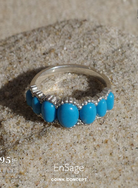 S925纯银多石位四爪戒指