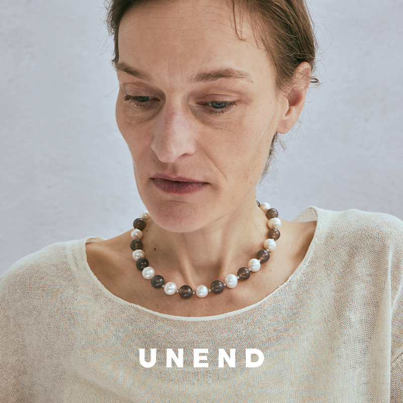 UNEND 珍珠Serene谧境项链 灰玛瑙原创设计师质感复古串珠