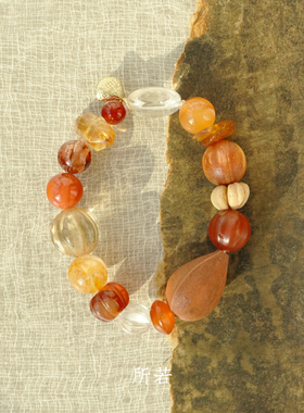 SERENESS所若 “一捧野山楂”多宝水晶手链 原创设计师度假 默叙