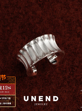 UNEND止续 静谷Ridge戒指 纯银原创设计红玛瑙情侣银饰 默叙