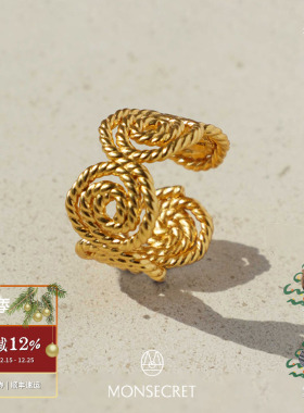 MONSECRET太阳图腾绳结戒指