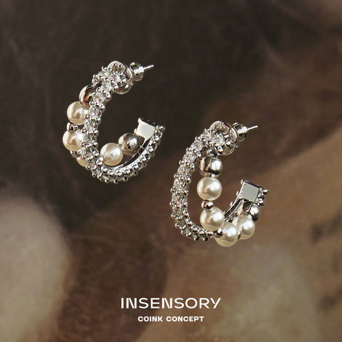 INSENSORY湖影珍珠双层耳圈