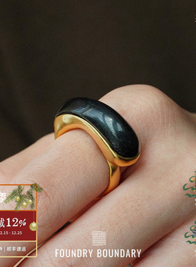 FOUNDRY BOUNDARY 月牙切果戒指 纯银原创小众设计师 默叙