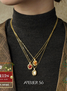 金枫露白水晶锁骨链项链