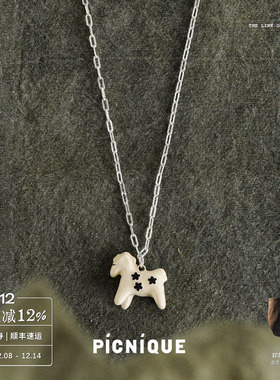 PICNIQUE 珐琅小马绘画简约项链 原创小众设计师休闲度假串饰默叙