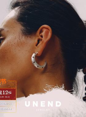 UNEND止续 隙光镶嵌Slit of Light耳环 纯银原创设计复古耳饰默叙