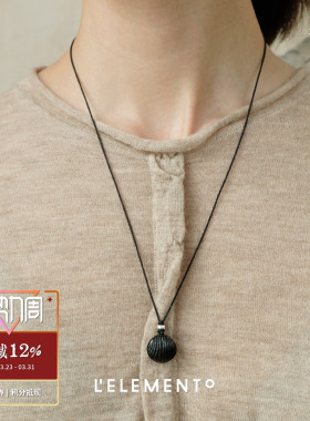 L'ELEMENTO和田玉贝壳编绳项链