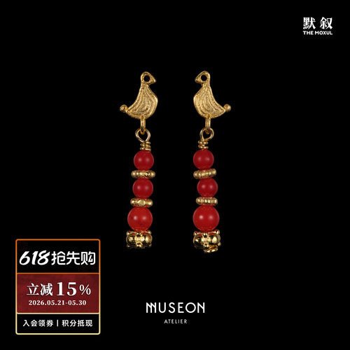 MUSEON ATELIER 小金雀耳环 原创设计师小众复古耳钉 默叙