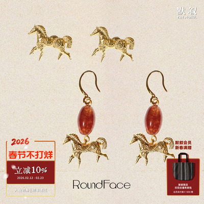 ROUNDFACE Alchemy Pony炼金天马耳环 原创设计师复古耳钉 默叙