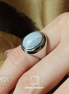 OTANO 条纹玛瑙Eon Ring 原创小众设计师复古质感高级百搭戒指