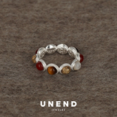 默叙 原创设计红玛瑙情侣礼物银饰 UNEND止续 纯银曙光Flare戒指