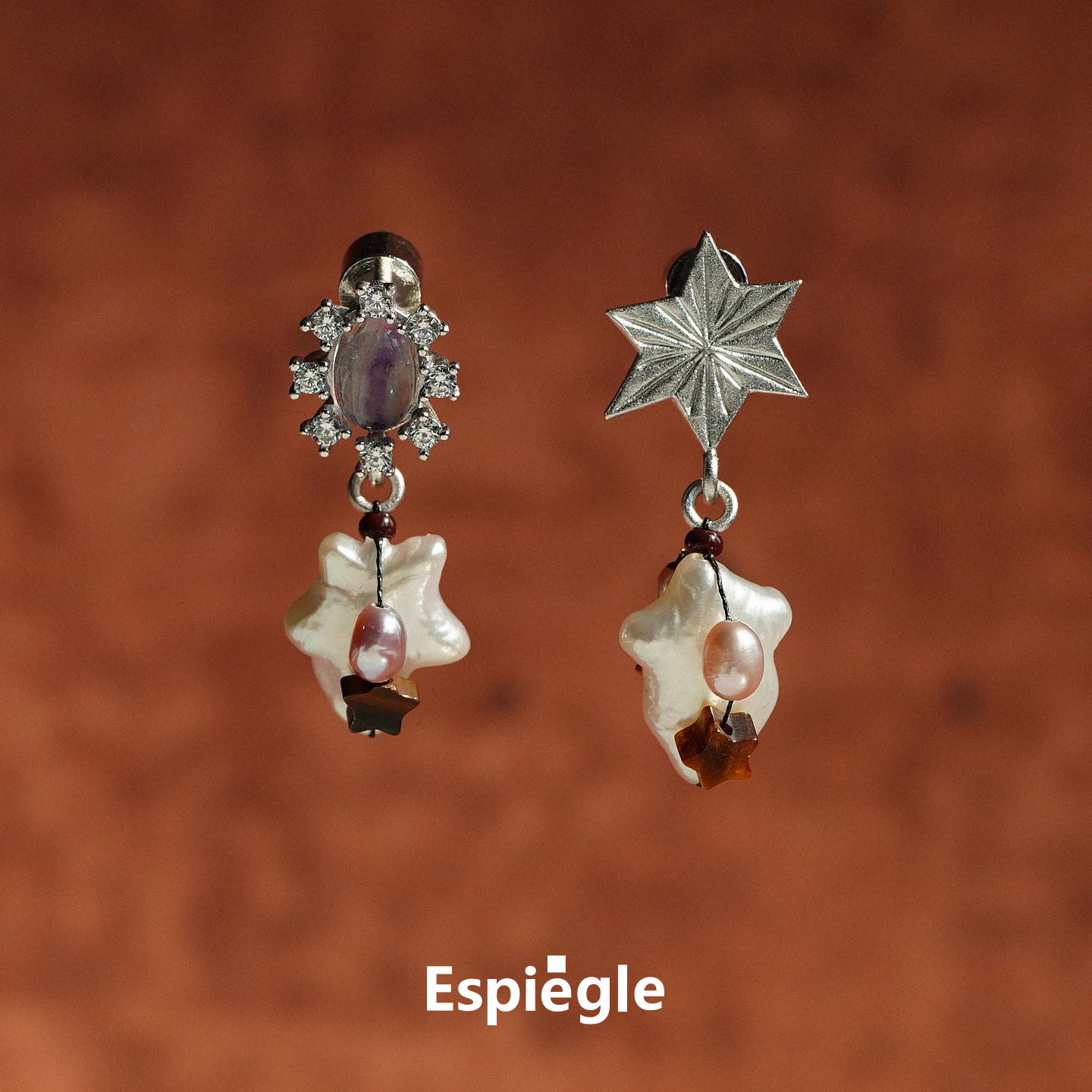 NYX宝石珍珠月亮流星编珠耳环