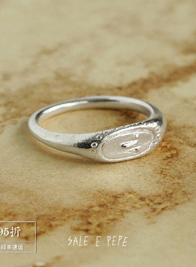 SALEEPEPE纯银人脸细戒指