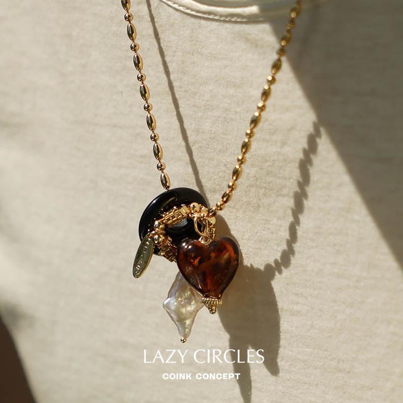 LAZYCIRCLES情人米珠项链