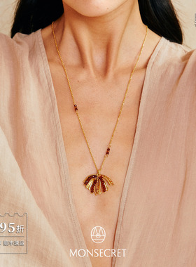 MONSECRET棕叶摇晃项链