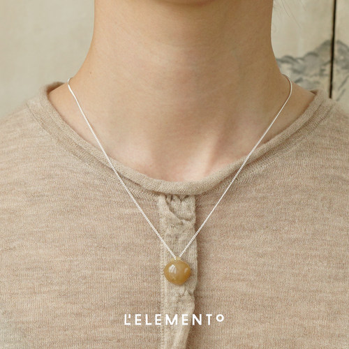 L'ELEMENTO玛瑙桃心银链吊坠
