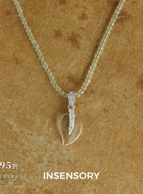 清风叶子东陵玉串珠项链