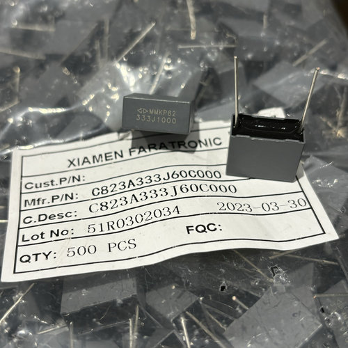 厦门法拉校正电容MMKP82 1000V333J 0.033UF P=15MM 薄膜C823A333