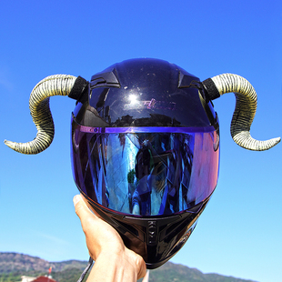 头盔恶魔角牛魔王装 饰品道具魔术贴泡棉夸张超轻恶魔羊角武星杀手