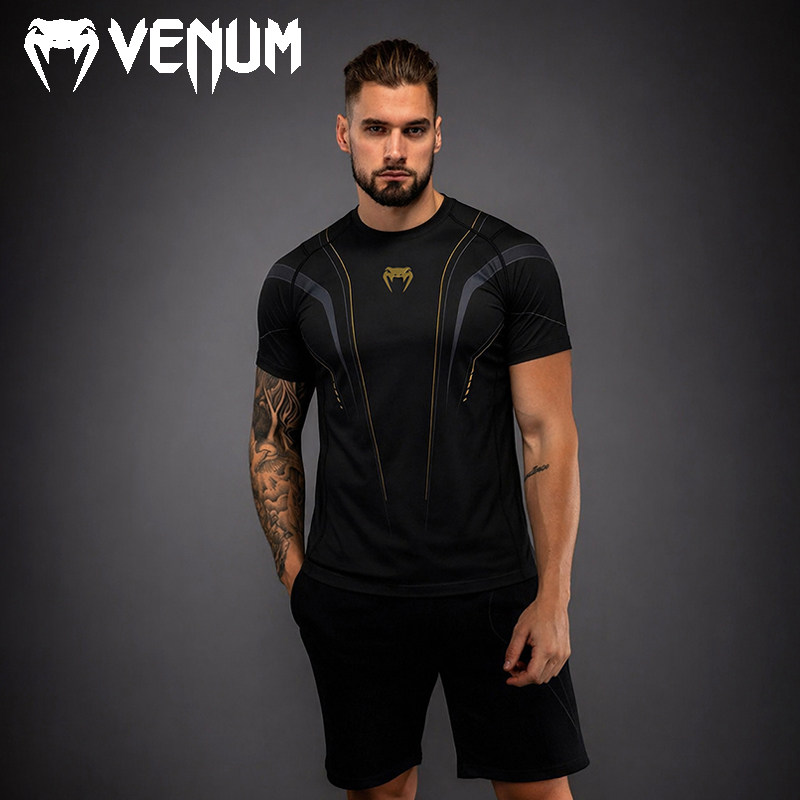 VENUM毒液Streamline运动格斗成人户外健身男拳击短袖速干T恤