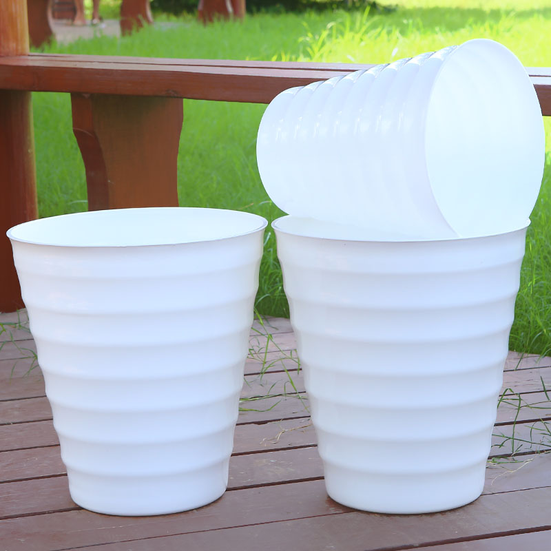 仿白瓷环保螺纹花盆超大