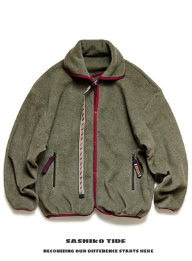 21AW KAPITAL 平田和宏 双色摇粒绒刺绣多功能宽松长袖夹克外套