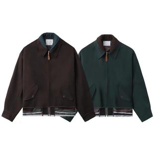 日系宽松廓形叠层拼接翻领羊毛呢夹克外套 阿部润一 24AW Kolor