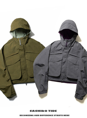 22AW DW pier39s日系户外机能多口袋短款连帽夹克外套冲锋衣