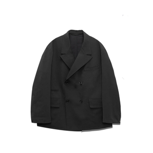 潮流休闲风双排扣西服外套 男女宽松翻领黑色时尚 25AW 拉拉米卡