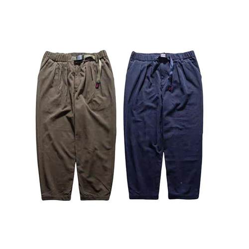 24AW BM*Gramicci wide tapered联名复古纯色灯芯绒休闲裤长裤