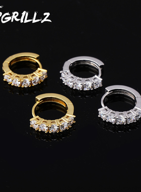 TOPGRILLZ欧美个性简约网红锆石耳钉街头潮流情侣耳饰