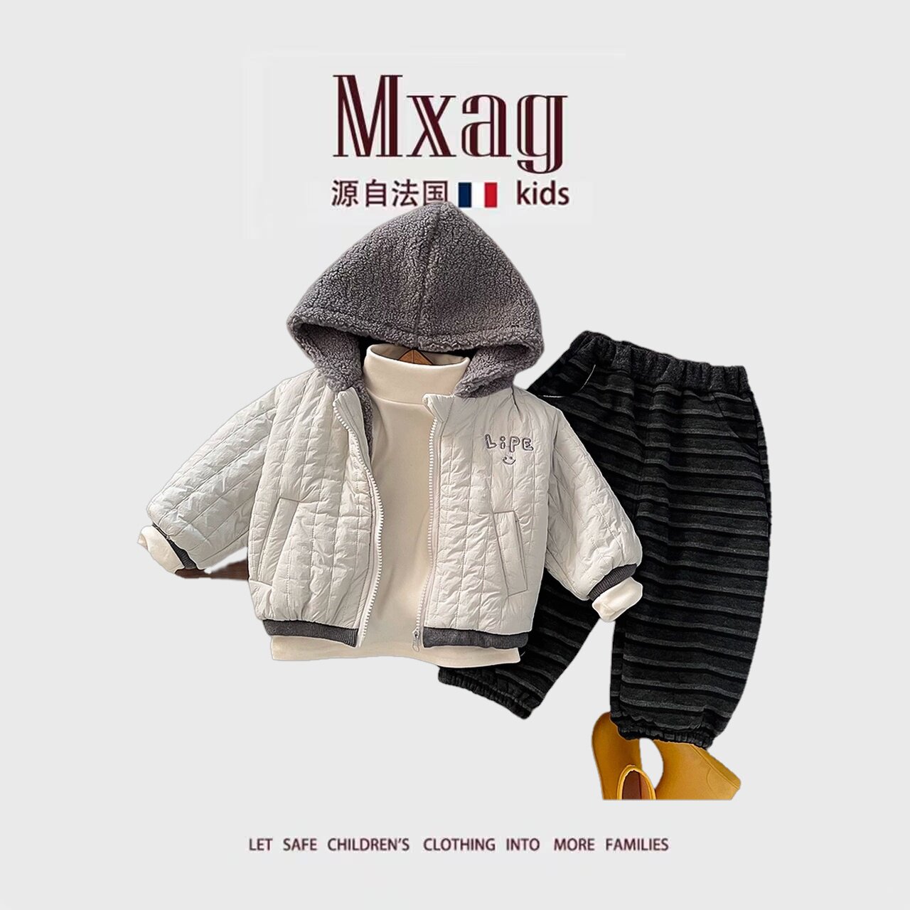 MXAG婴儿衣服冬季加绒棉衣洋气小