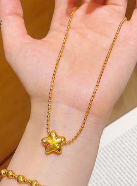 金包银星星项链女款轻奢小众设计感高级精致复古宫廷风气质锁骨链