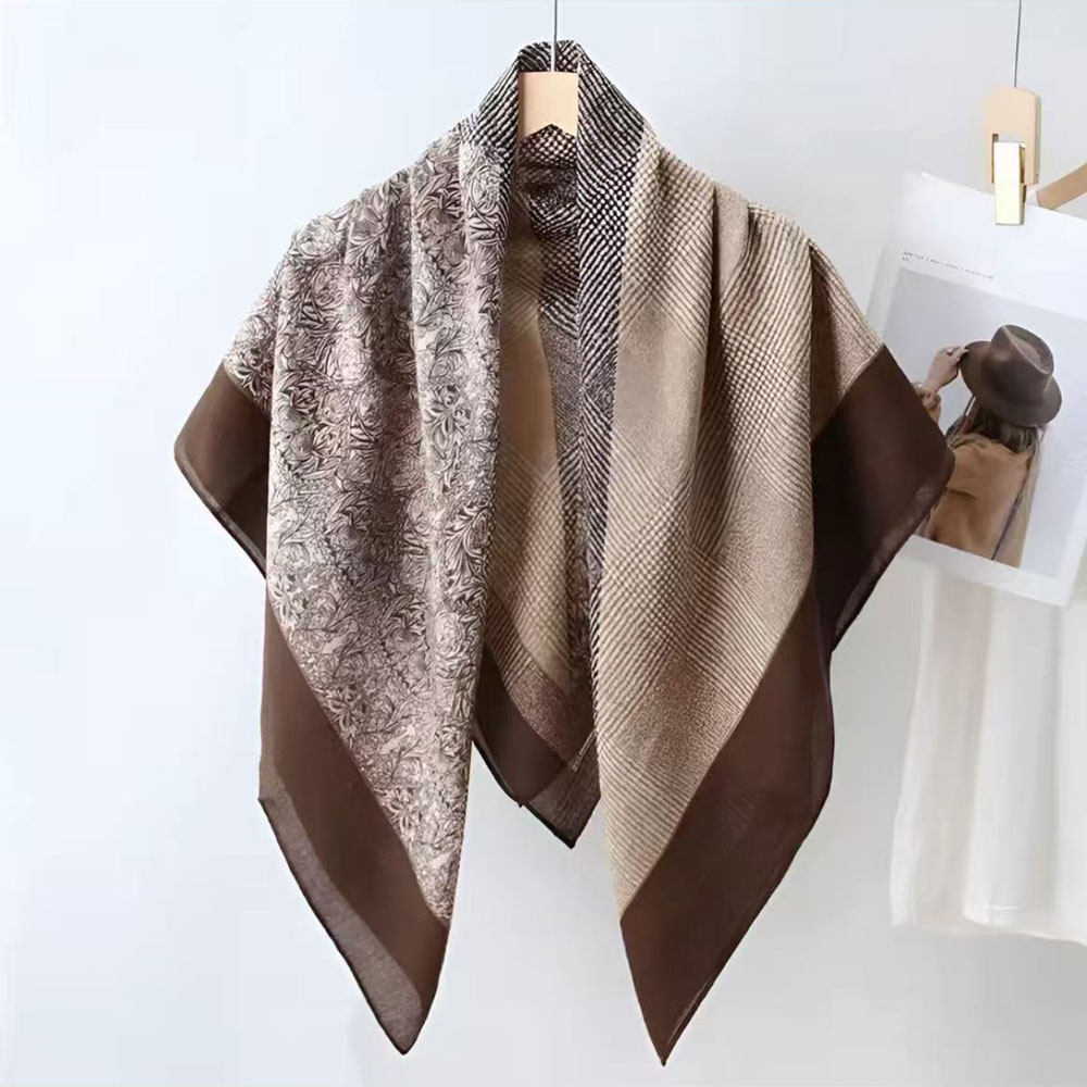 围脖女秋冬季 105*105 大方巾围巾丝巾民族风老钱风气质搭配披肩