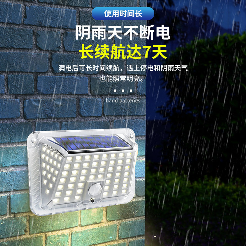 太阳能人体感应户外灯庭院室外阳台花园路灯院子照明家用超亮壁灯
