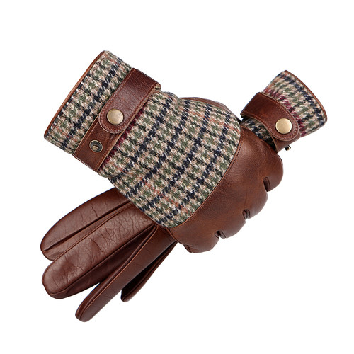 油蜡复古设计皮手套变色羊皮