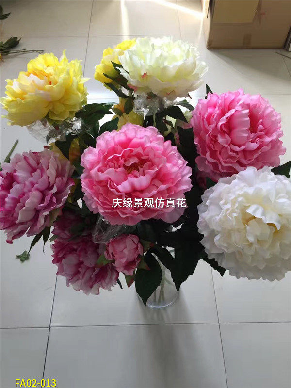 定制仿真牡丹花假花 客厅装饰花绢花室内摆放花卉仿真花卉小牡丹