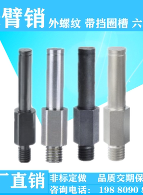 悬臂销MDF01/02/06/11/12/16外螺纹带挡圈槽六角型怡合达非标定做
