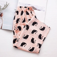 Quần pyjama nữ mùa hè cắt quần short cotton lụa bông bông quần lỏng nhà quần mỏng điều hòa - Quần tây quần jean nam ống suông